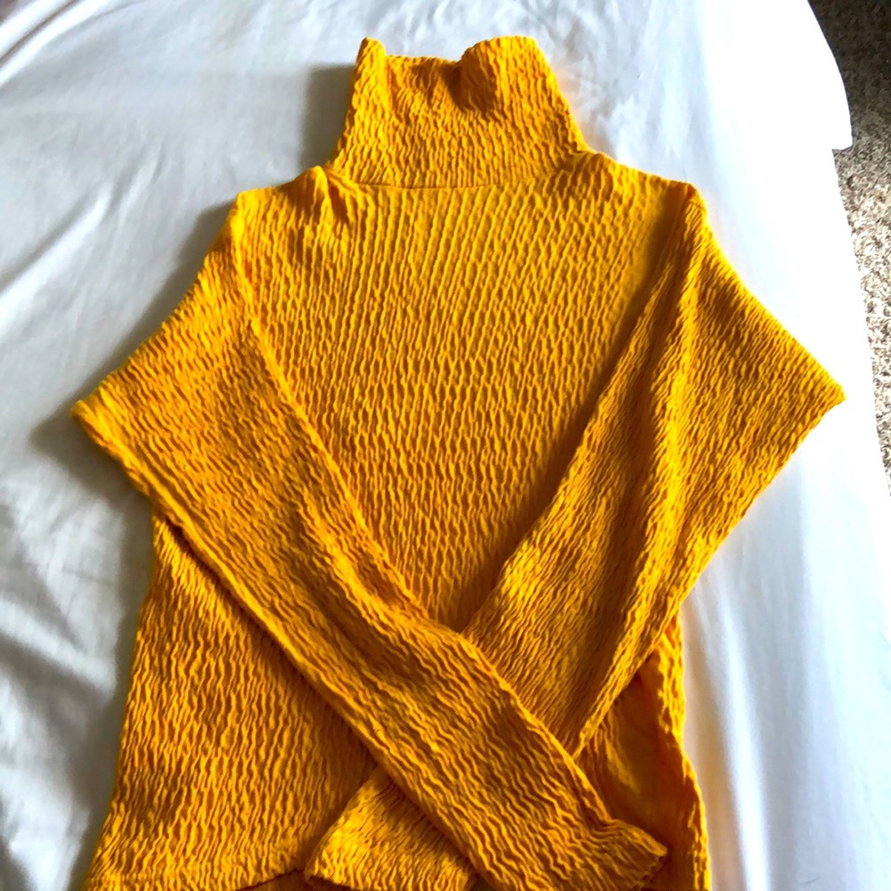 Yellow turtle neck